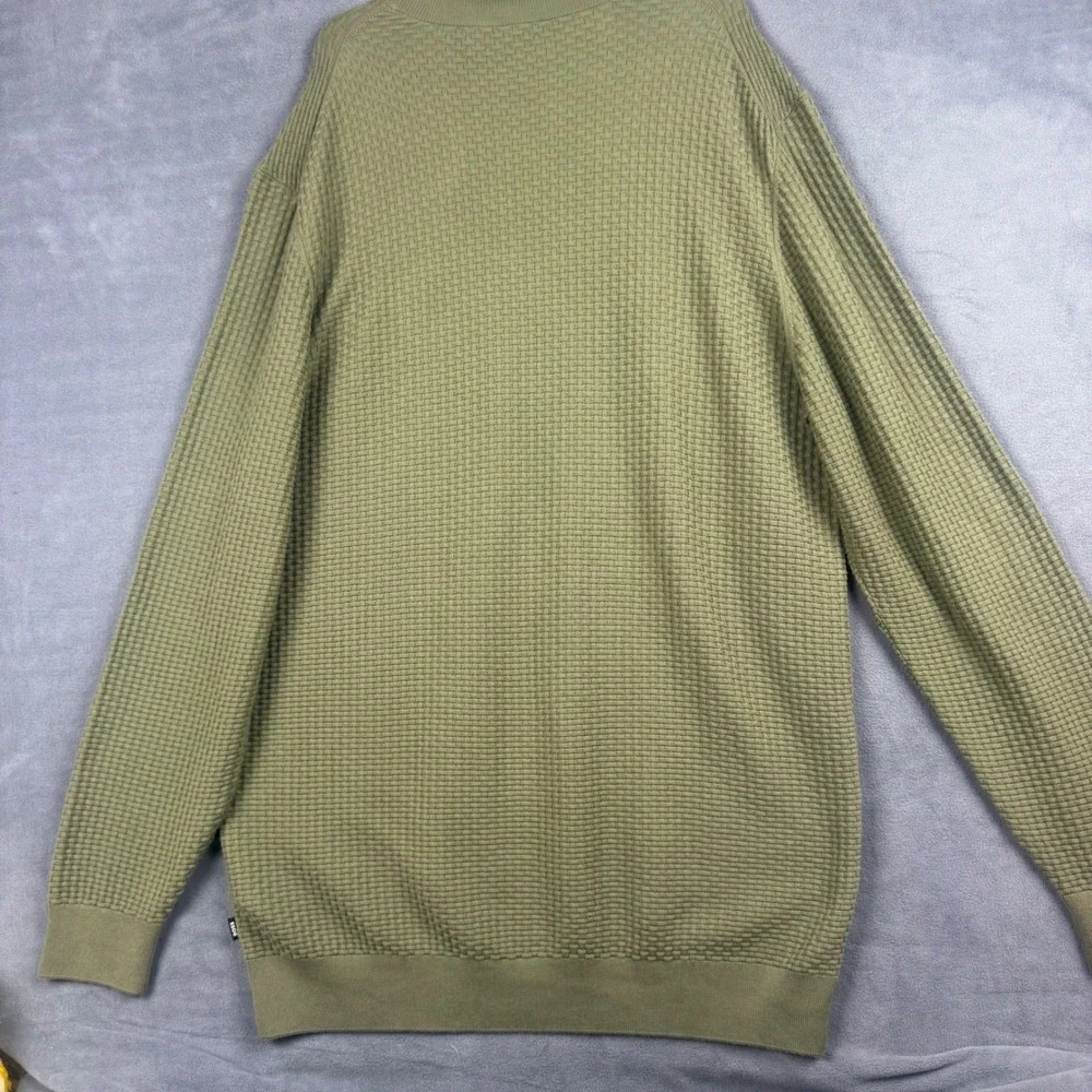 Hugo Boss H-Imberto B&T Green Cotton Textured Knit Sweater Mens 2XT NEW $228